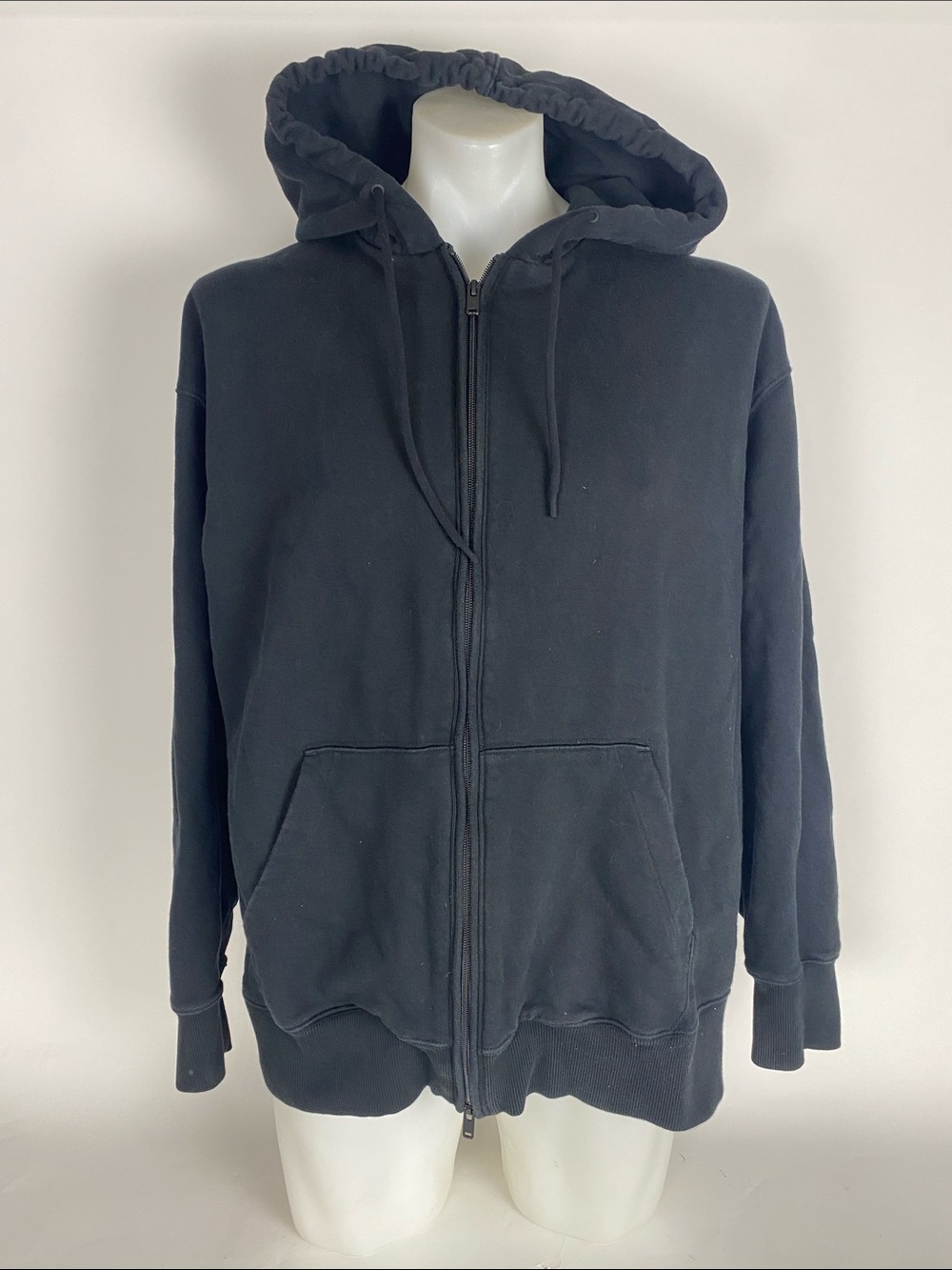 Y-3 Adidas Men's Black Full-Zip Hooded Sweatshirt Size XL